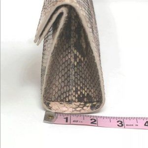 used Python Snakeskin Clutch Fold over Flap Structured